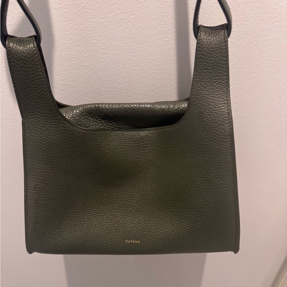 Cuyana Double Loop Shoulder Bag in dark olive - Picture 6 of 10